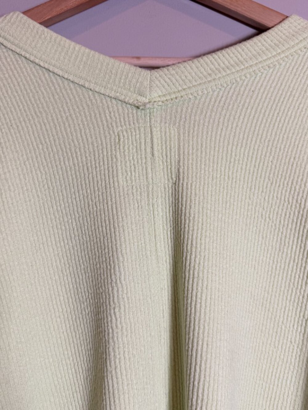 Aerie Wonder Textured V-Neck Sweatshirt Women's Small Green Glow Pullover Comfy - Picture 10 of 12